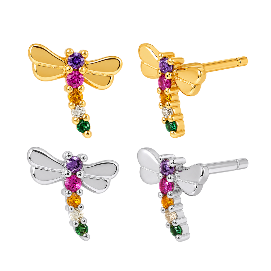 Studs Dragonfly - plata 925