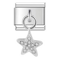 Charm estrella brillante plateada