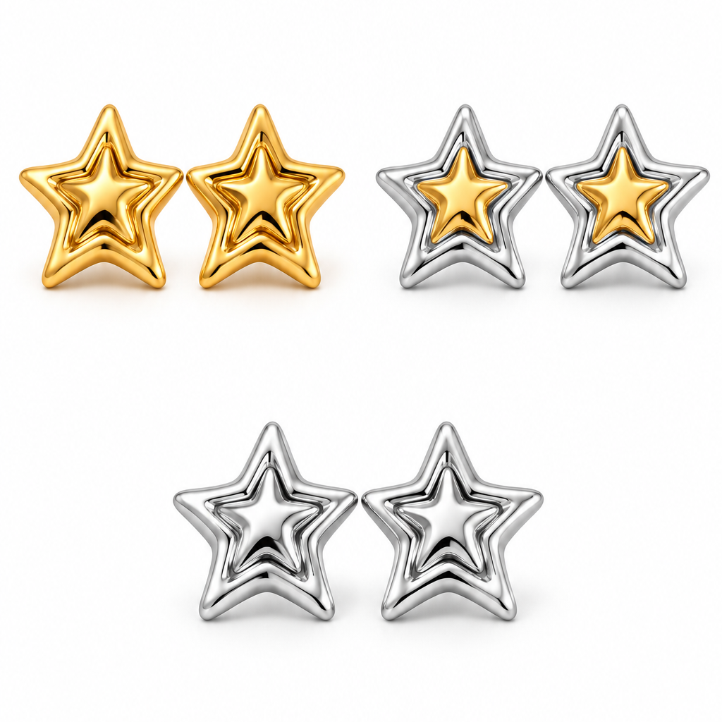 Studs Superstar - acero inoxidable