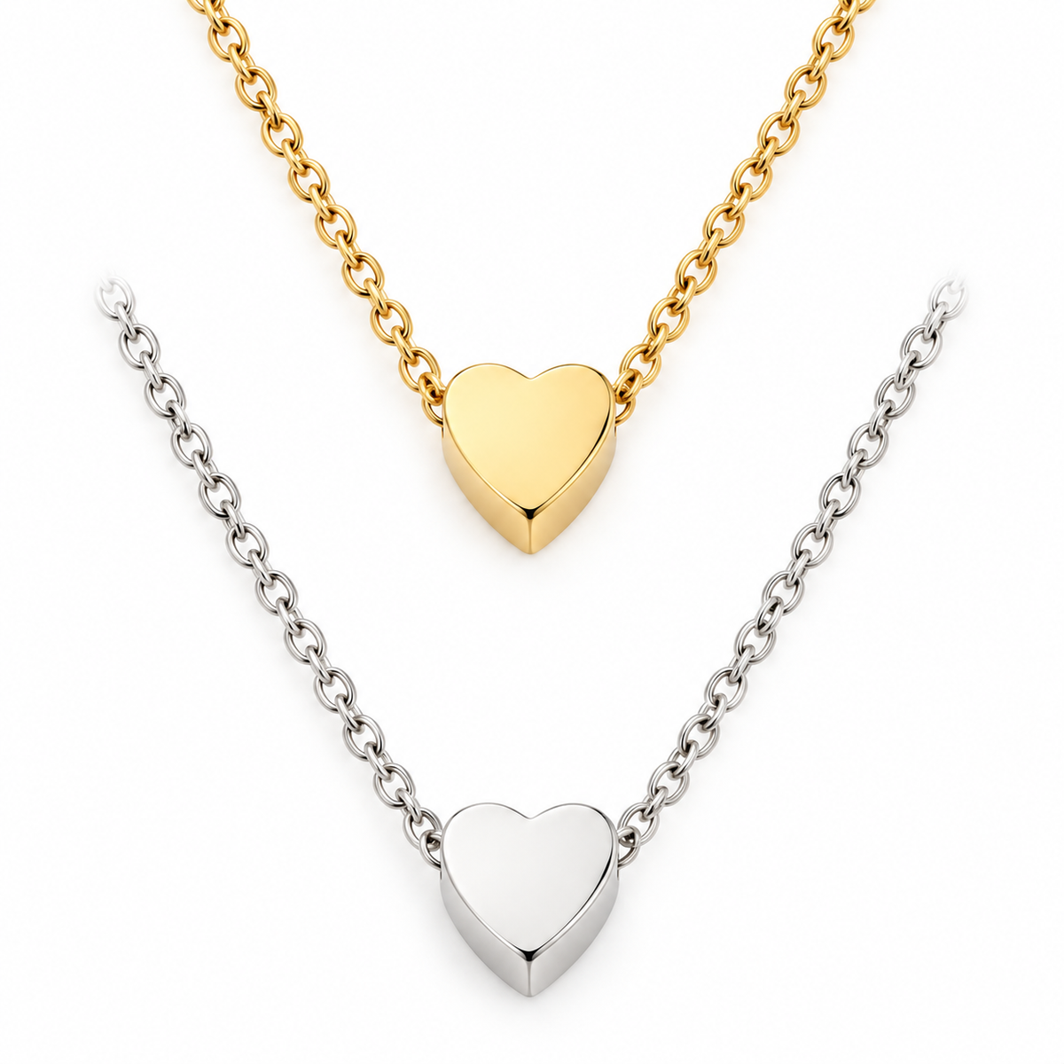 Collar de corazon - acero inoxidable