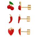 Studs Picnic - acero inoxidable chapado oro 18k