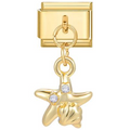 Charm de estrella con almeja dorado