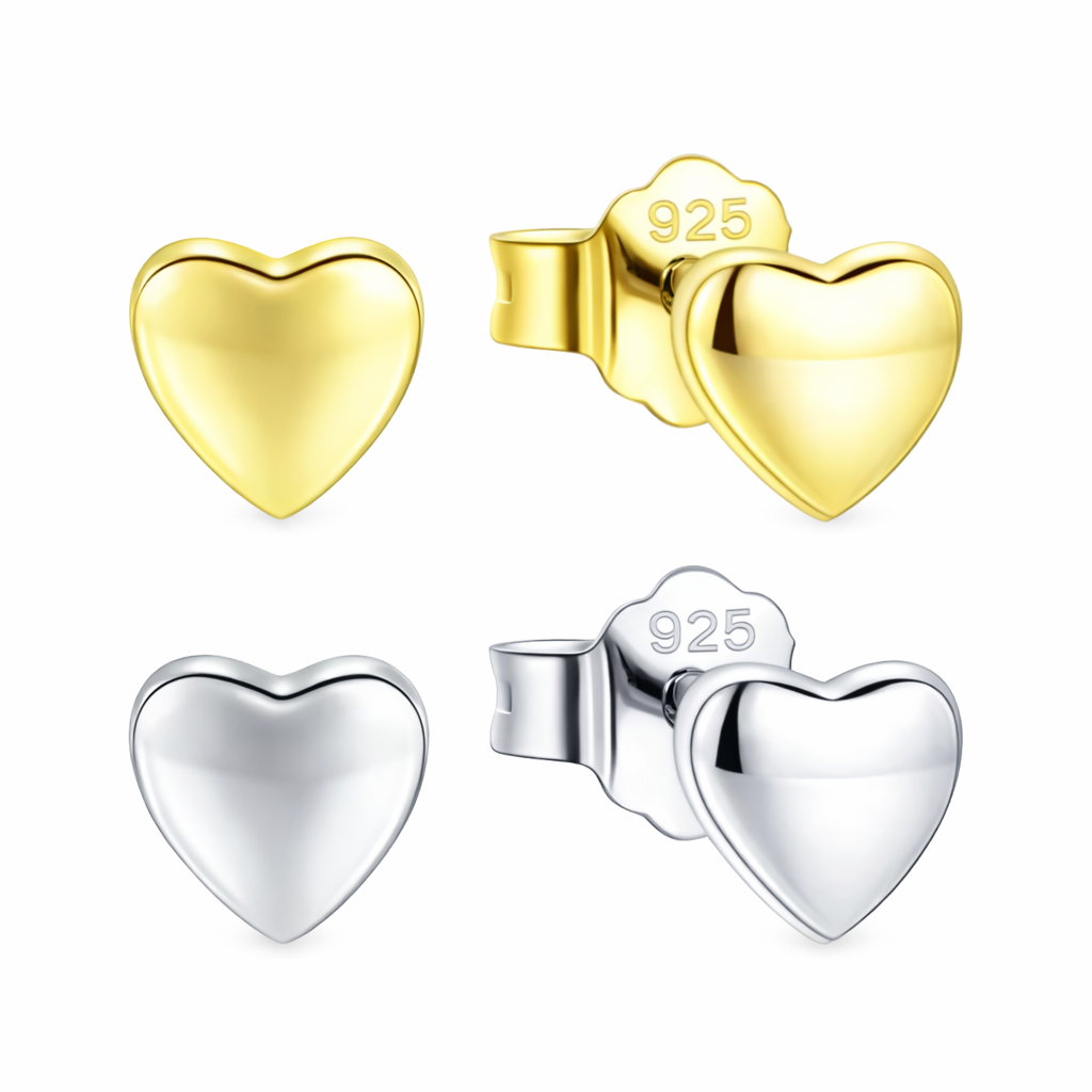 Studs de corazon planos