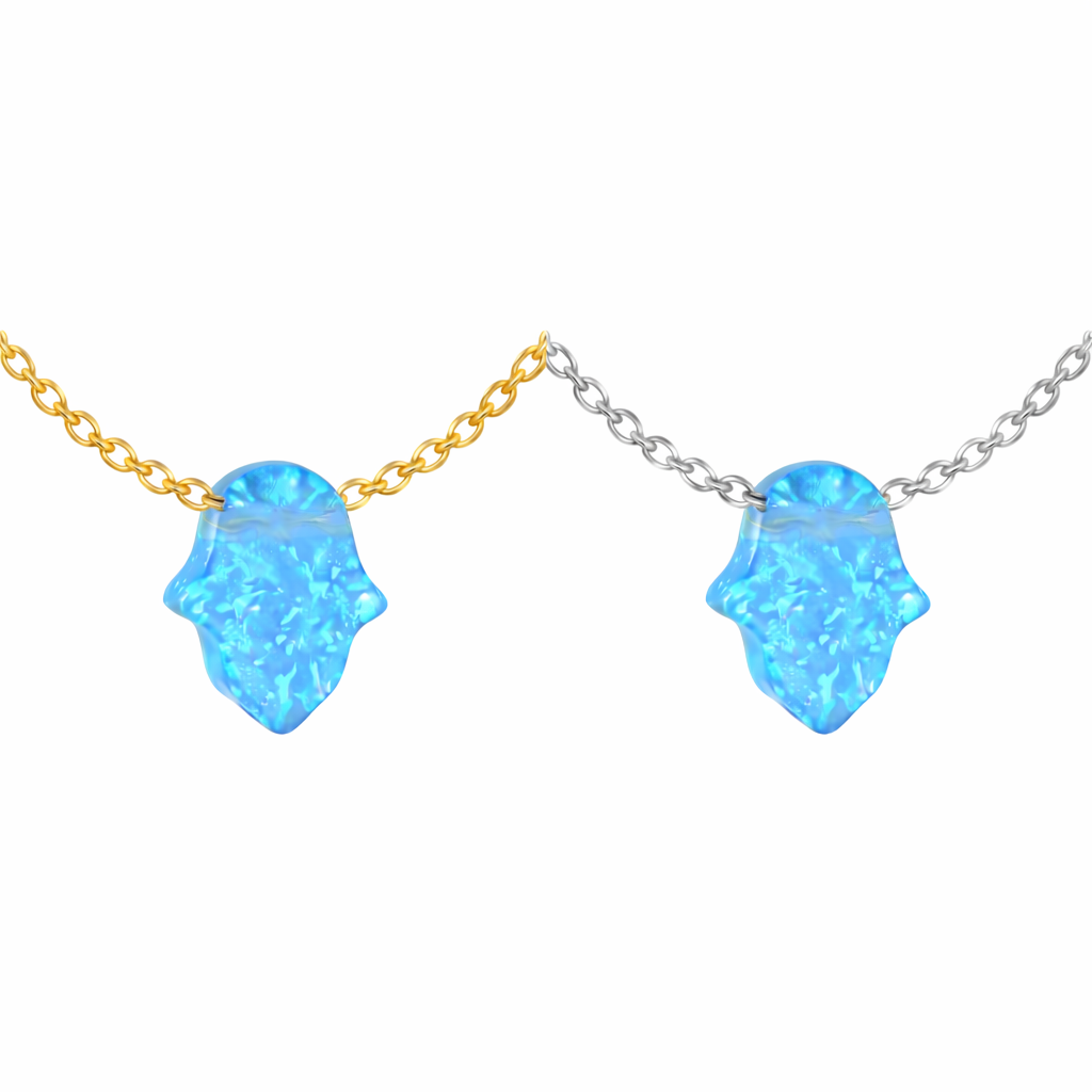 Collar Mano Hamsa de opalo