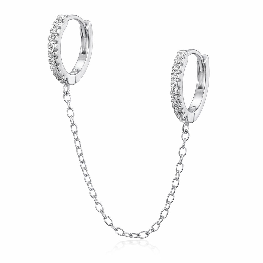 Huggie Doble (1 pc) - plata 925