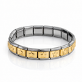 Italian bracelet de estrellas borde plateado