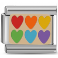 Charm - rainbow hearts