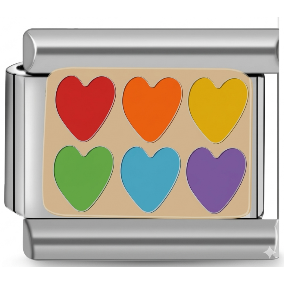 Charm - rainbow hearts