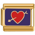 Charm corazon flechado fondo morado